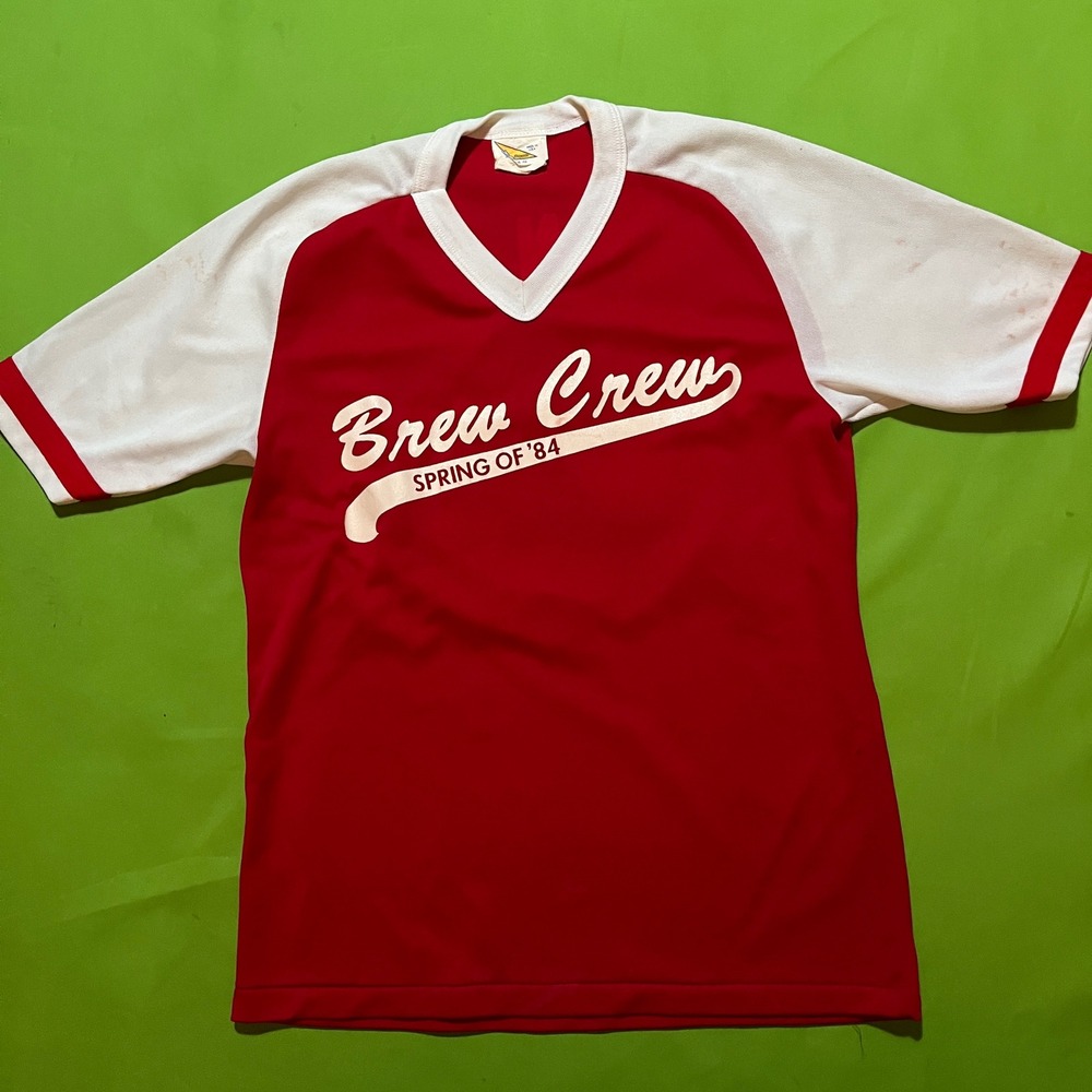 Vintage Majestic Brew Crew Spring of 1984 Jersey‎ Red White John Boy 10 Medium